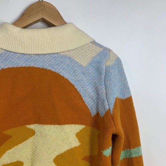 Rehab Lab House of Sunny Style Landscape Cropped Cardigan Sweater OSFM SIze F - Picture 8 of 15